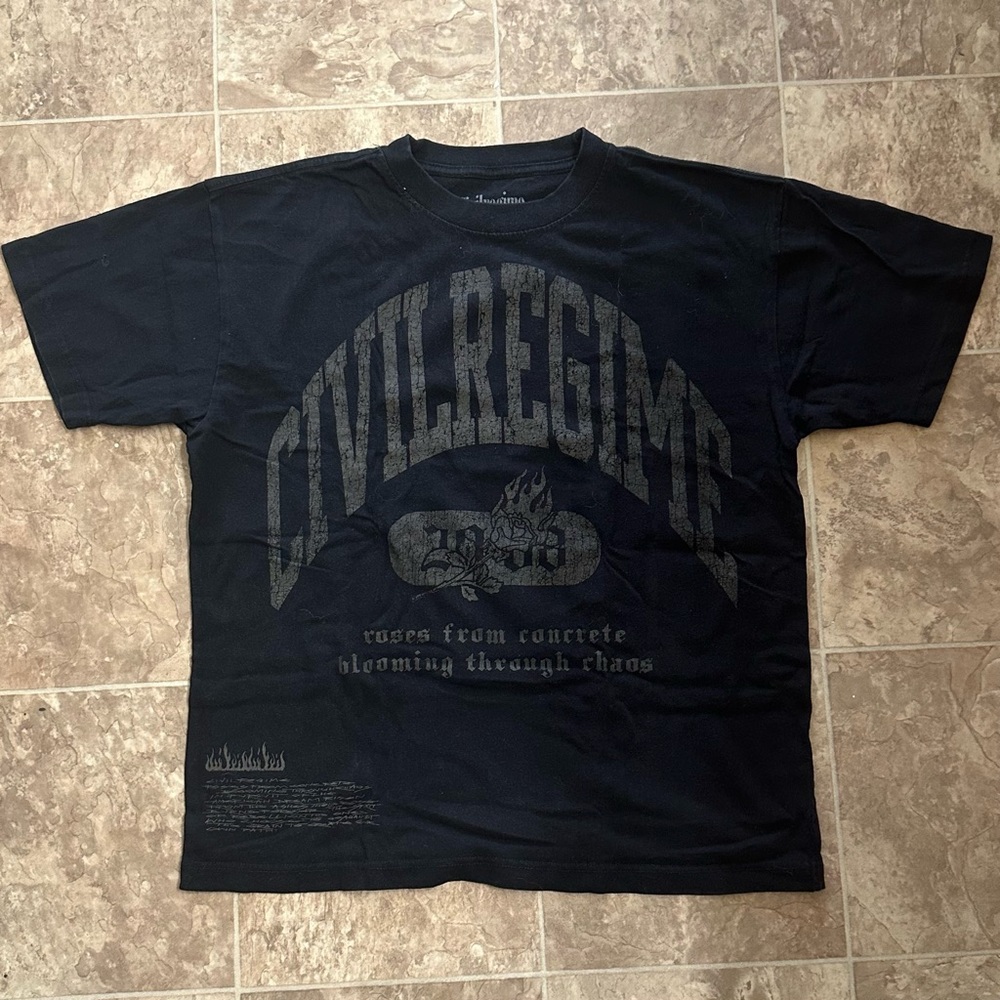 Civil Regime Rose Black Graphic T-Shirt